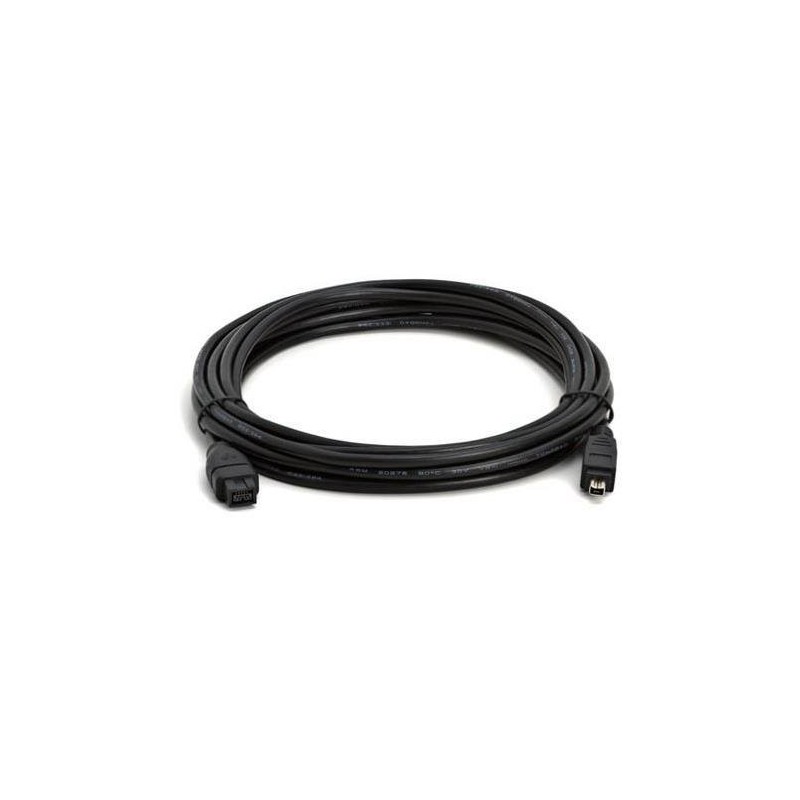 FireWire IEEE1394b ”bilingual” adapterkabel 6-polet hane – 9 polet hane FW800/FW400, svart, 4,5m