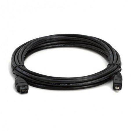 FireWire IEEE1394b ”bilingual” adapterkabel 6-polet hane – 9 polet hane FW800/FW400, svart, 4,5m