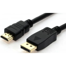 DisplayPort 4k till HDMI 1.2-kabel - 5 m hane-hane guldpläterad med lås