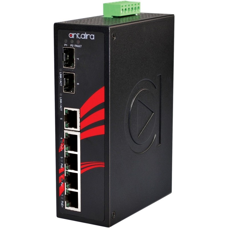 Antaira LNP-0702G-SFP-24 - 5 Port Industriell 10/100 / 1000Mbit Switch - Binär Teknik AB