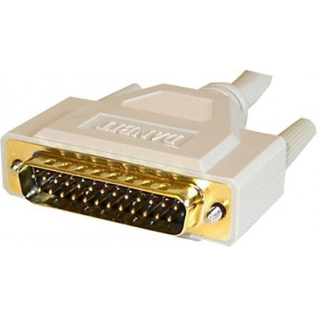 RS232 Parallell DB25 Hane-Hane 0,75 meter guldpläterad