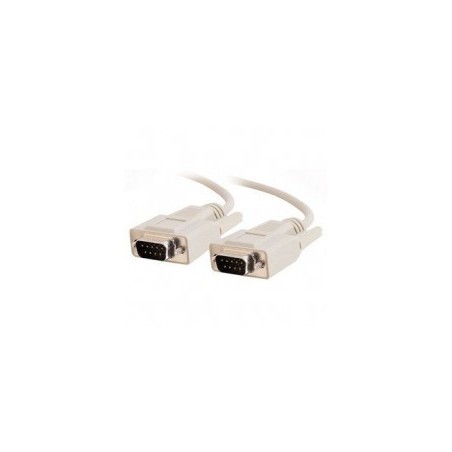 SUB-D RS232 seriekabel, DB9 hane till DB9 hane, AWG28, grå, 5,0 m - guldpläterade kontakter