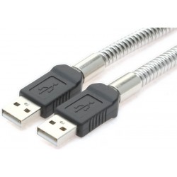 Metall förstärkt USB-kabel med metall skyddad yttre haneeeetlar, A jane - A jane, 1500 PSI, AWG20, metall, 5,0m