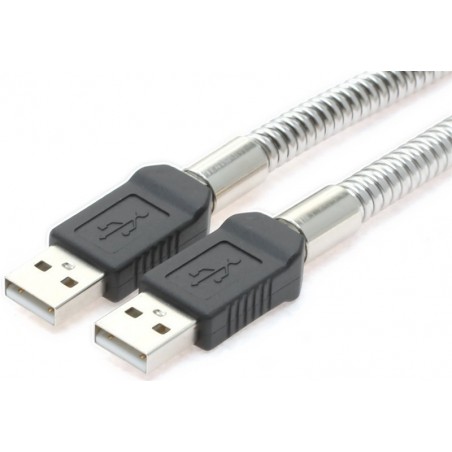Metall förstärkt USB-kabel med metall skyddad yttre haneeeetlar, A jane - A jane, 1500 PSI, AWG20, metall, 5,0m