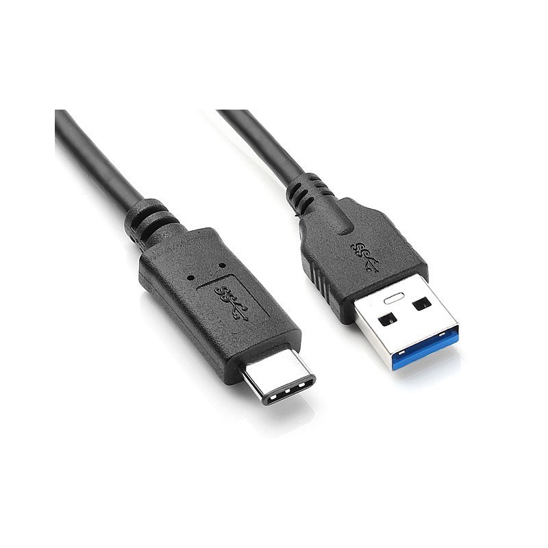 Dta-laddningskabel USB-C 3.0/3.1 till USB C 3.1 Superspeed -10Gbit/S - Typ USB-C - A hane, svart, 2,0 m