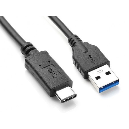 Dta-laddningskabel USB-C 3.0/3.1 till USB C 3.1 Superspeed -10Gbit/S - Typ USB-C - A hane, svart, 2,0 m