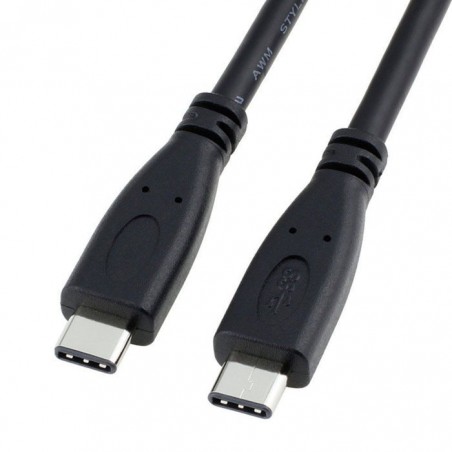 Kabel USB C till C hane USB-C 1.0M 3.1 superspeed kabel stöder upp till 10GBit/s - Typ C - C hane, svart,