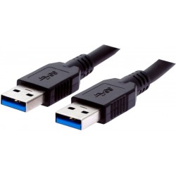 USB 3.0-kabel, A jane - A jane, AWG28, svart, 1,0m