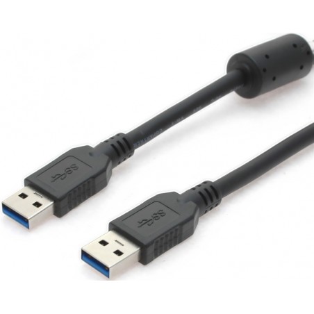 USB 3.0-kabel med ferrit, A jane - en jane, AWG28, svart, 5,0m