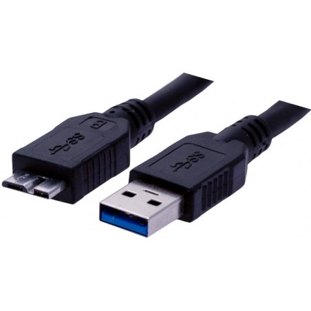 USB 3.0-kabel, A jane - Micro USB3.0 jane AWG28, svart, 3,0 m