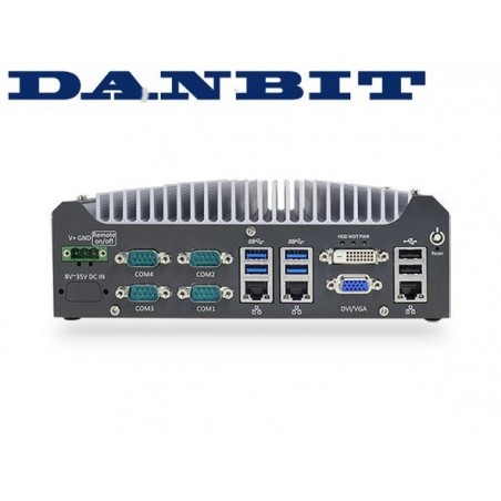 Embedded PC i3 ​​I5 I7 Fläktlös, Industrial Embedded box PC med RS232, USB, DIN monterad 12VDC 24VDC